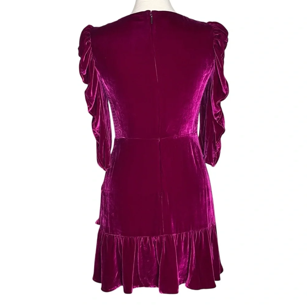 Rebecca Taylor 6 velvet dress fuchsia - Picture 3 of 9